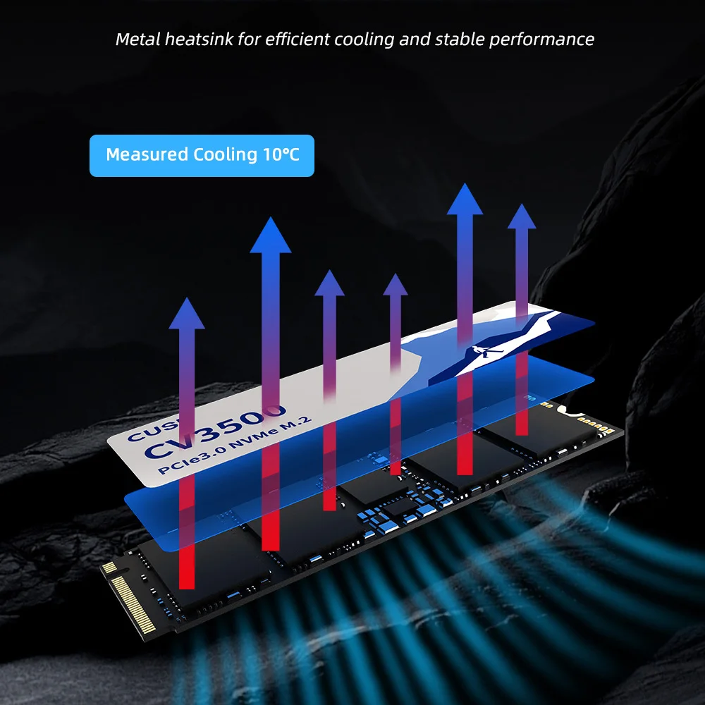 CUSU M2 SSD 256GB 512GB 1TB 2TB SSD NVMe PCIe3.0x4 M.2 2280 TLC Unidad de estado sólido interna para computadora portátil de escritorio