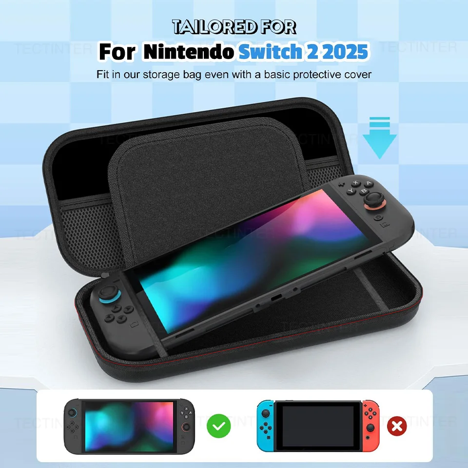 NS Switch 2本体用トラベルキャリングケース EVAハードシェル耐衝撃収納バッグ 保護バッグ ポーチ Switch 2アクセサリー用