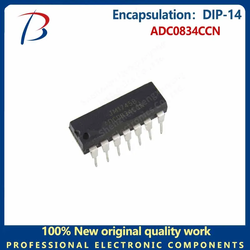 DIP-14 Serial Multiple-Input Multiple-Output Converter Chip, Pacote ADC0834CCN, 5pcs