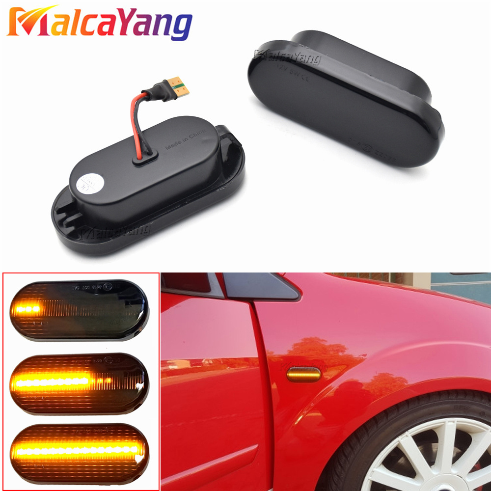 1 Cặp Năng Động Chảy LED Bên Cột Mốc LED Tín Hiệu Cho VW Vận Chuyển T5 Áo Polo Golf 3 4 Passat B5 sharan Lupo Bora Multivan