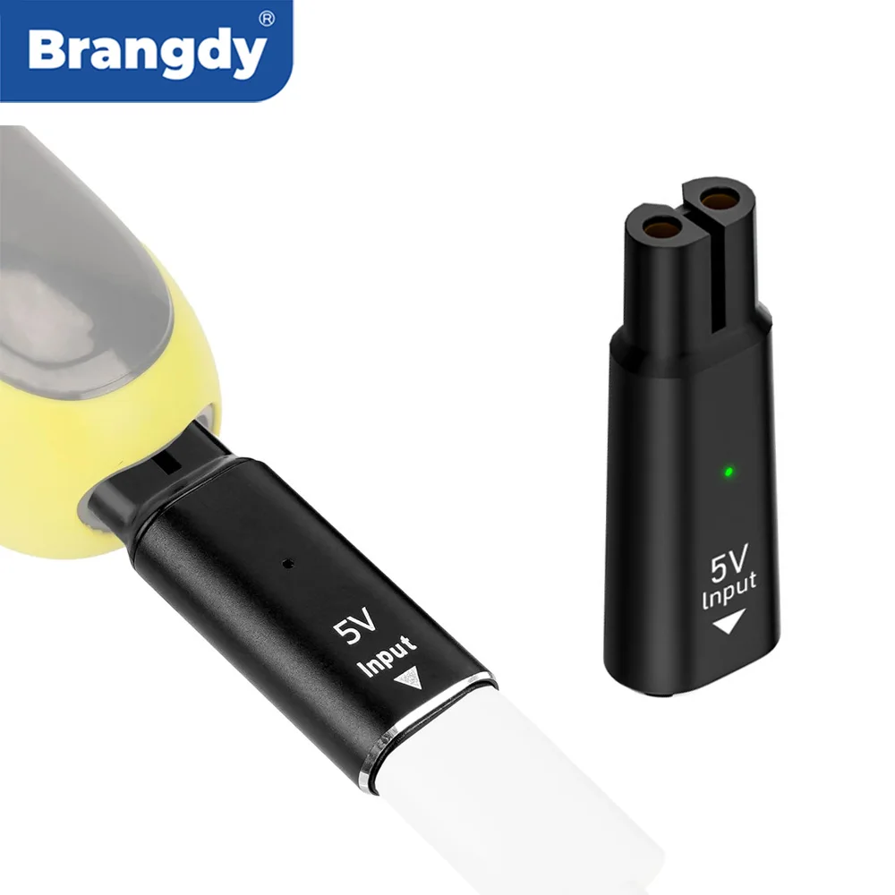 Brangdy 5V Type-C Scheerapparaat Adapter Oplader Converter Fit voor Philips One Blade QP2724 QP2834 QP1424 QP1924 QP4631 Baardtrimmer