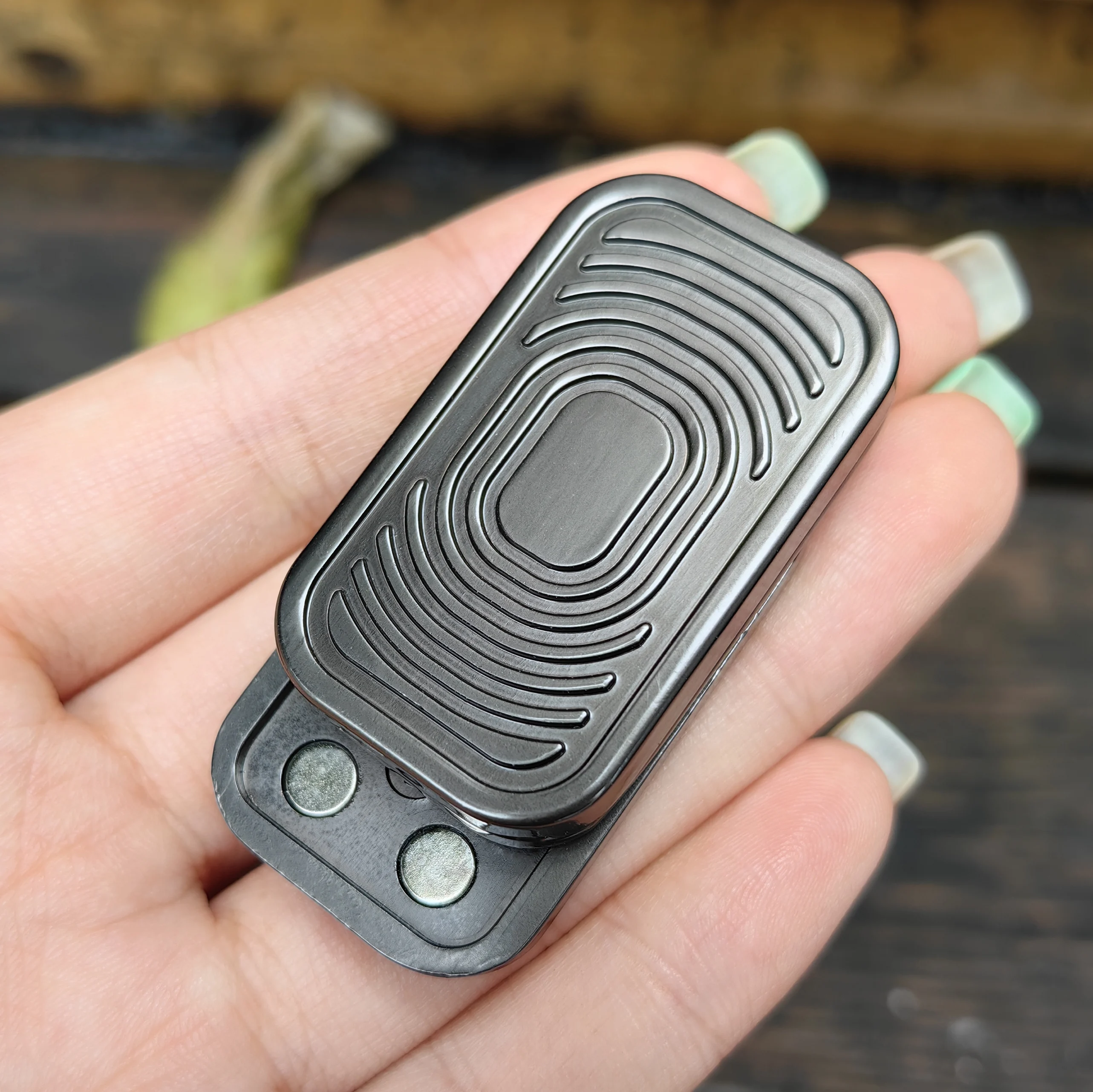 Push Card Magnetic Slider EDC Fidget Slider โลหะ ADHD ของเล่นป้องกันความเครียดความเครียดและความวิตกกังวลบรรเทา Fidget ของเล่นโต๊ะของเล่นของขวัญ