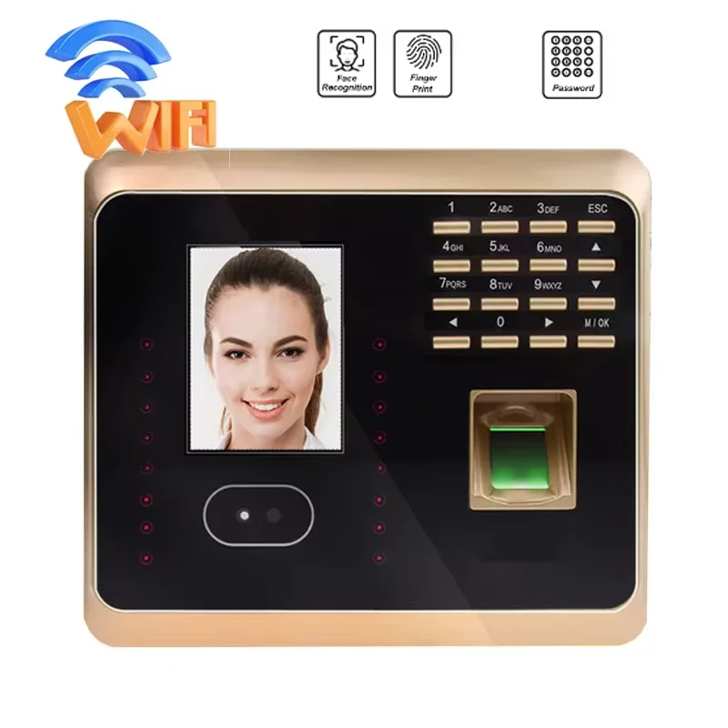 Машина ZK UF100 с Wi-Fi для учета времени, USB, сканер отпечатков пальцев, лица, карта RFID, система записи времени для работников