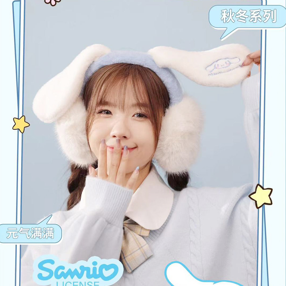 Kawaii Kuromi Cinnamoroll Plüsch-Ohrenschützer Sanrioed Melody Ohrentaschen schlagen warme Ohren im Freien Kälteschutz Mädchen Kinder Festival Geschenk