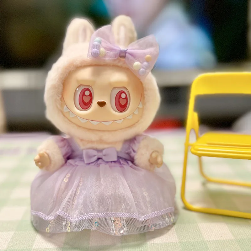 17 см мини Плюшевая Кукла Одежда Аксессуары для корейских Kpop Exo Labubu I II куклы Idol sit вечерние юбка с Блестками одежда