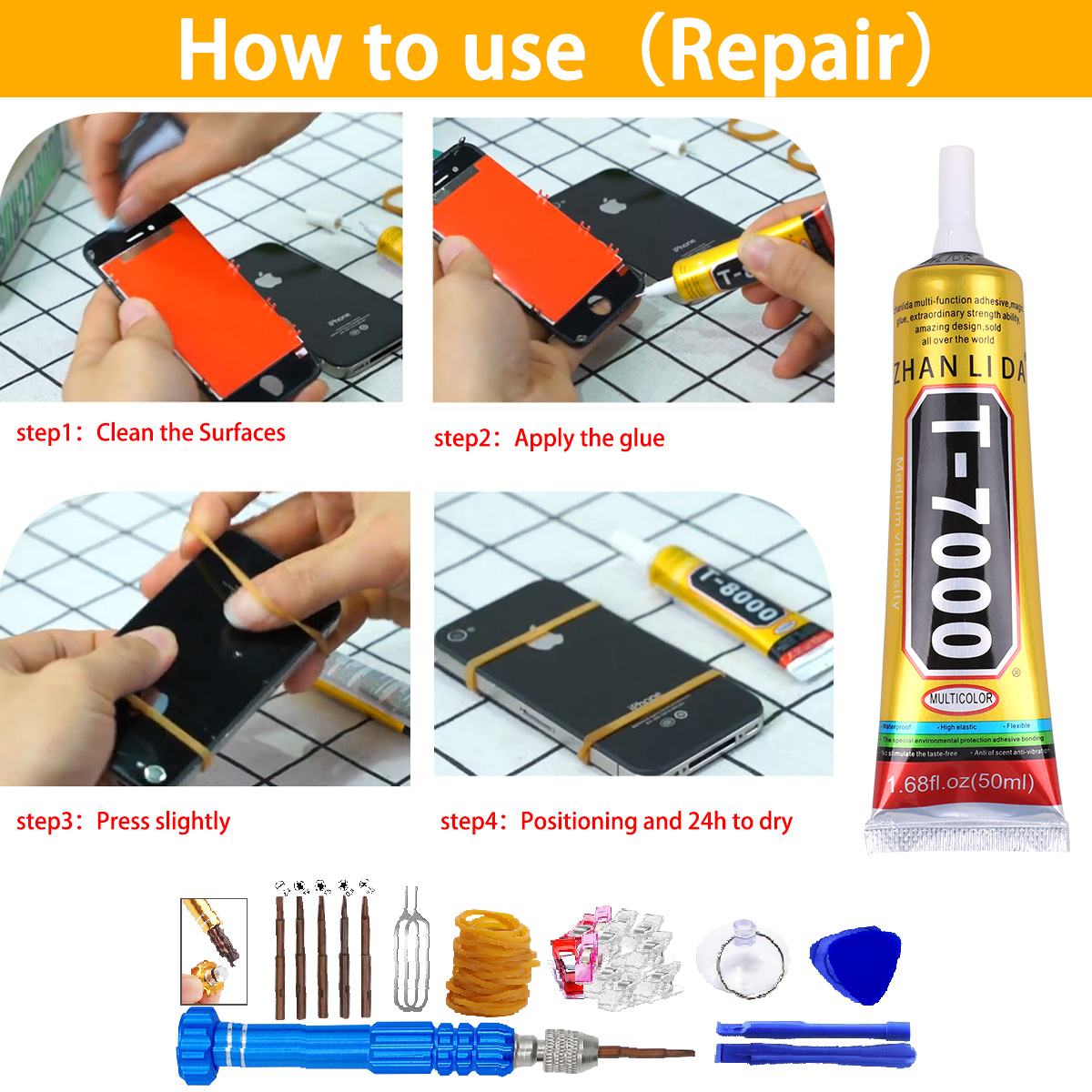 15/50/110 ミリリットル T7000 黒接着剤携帯電話モバイル修理コンピュータ電子液晶画面ガラスディスプレイスーパー接触接着剤 T-7000