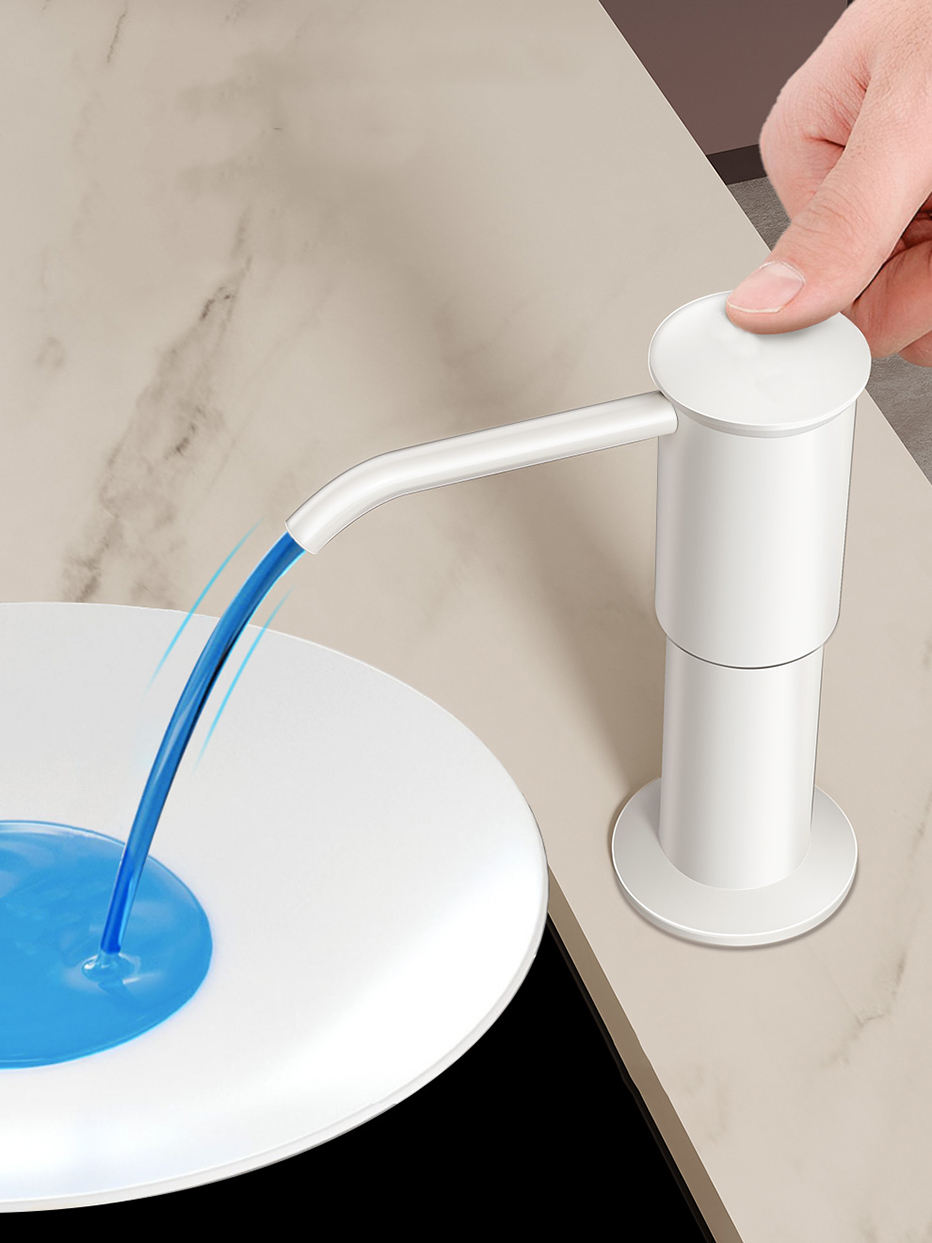 Kitchen Counrtertop Dishes Dispenser with Extention Tube Hand Press Soap Liquid Pump Plastic Soap Dispenser for Kitchen Sink