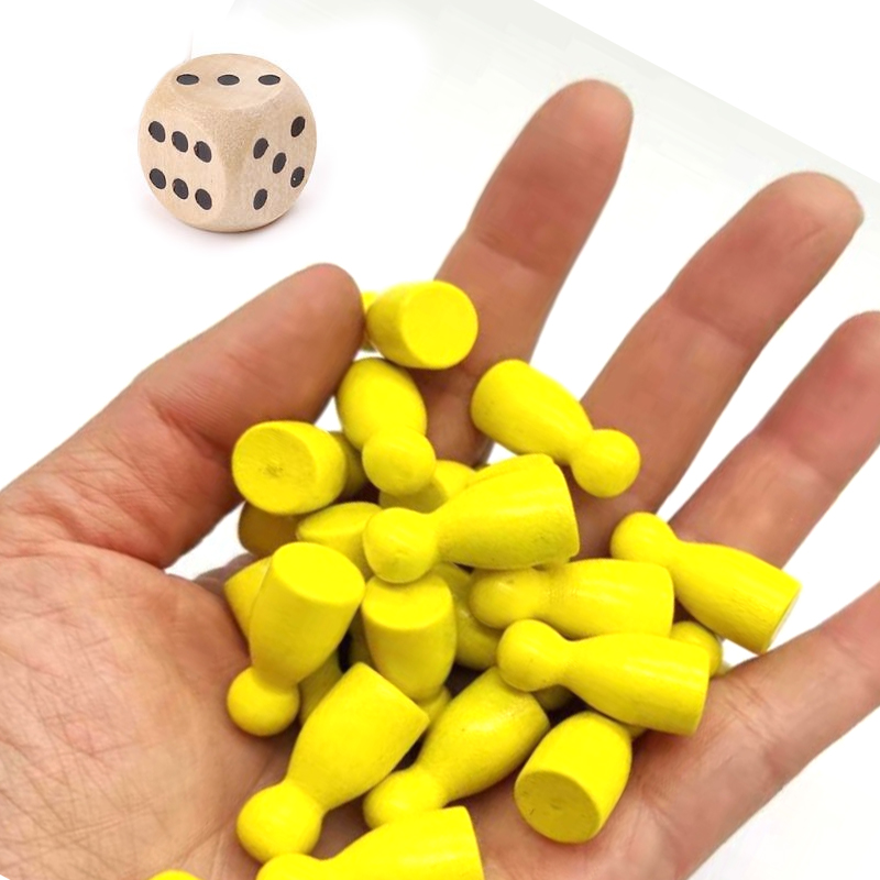 Juego de rompecabezas de madera humanoide para niños, juego de mesa de madera, piezas de ajedrez, piezas de damas humanoides, ajedrez volador, 16 Uds.