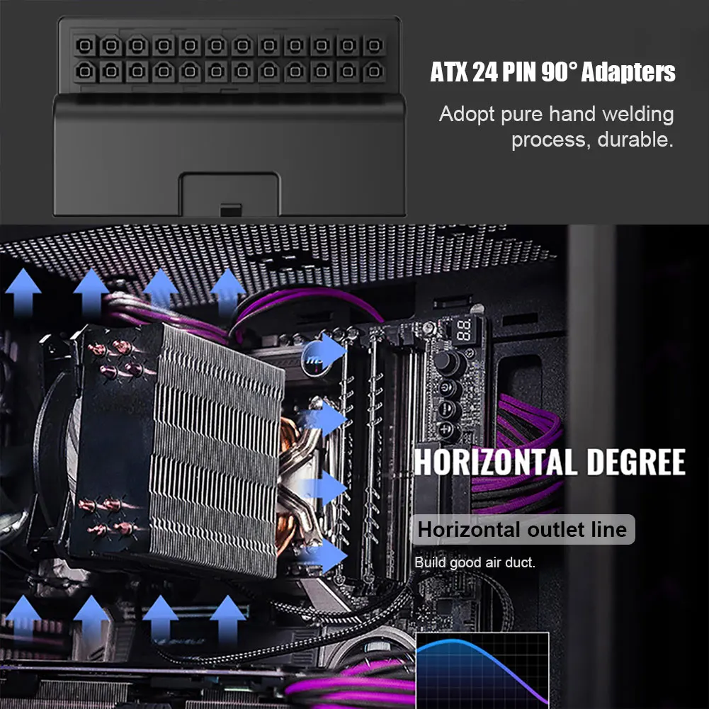 ATX 24 Pin 90 Độ Điện Cắm Bo Mạch Chủ Mainboard Nguồn Điện Cung Cấp Kết Nối Cáp Mô Đun Để Cung Cấp Điện Cáp