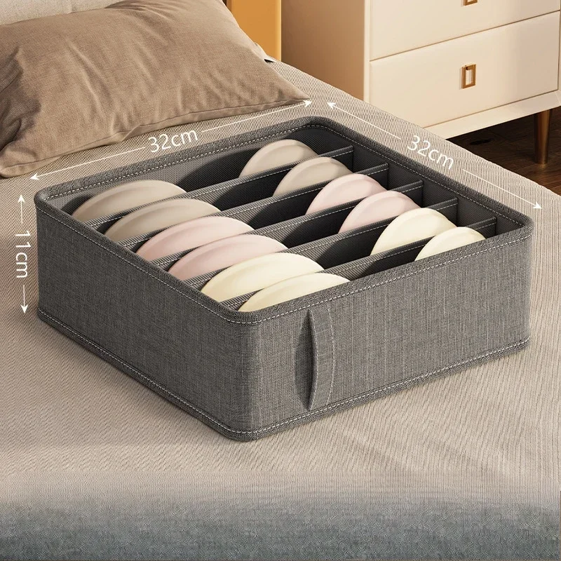 1pc Dark Grey Underwear Storage Box Socks Underwear Storage Drawer Division Multifunctional Household Wardrobe Classification