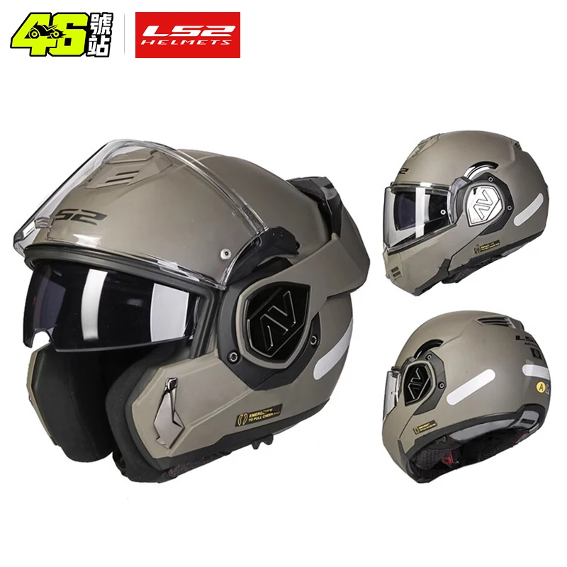 LS2 FF906 アドバンティフリップアップフルフェイスヘルメットオートバイモジュラーダブルバイザーヘルメット内蔵レンズ ECE Capacete モト新到着