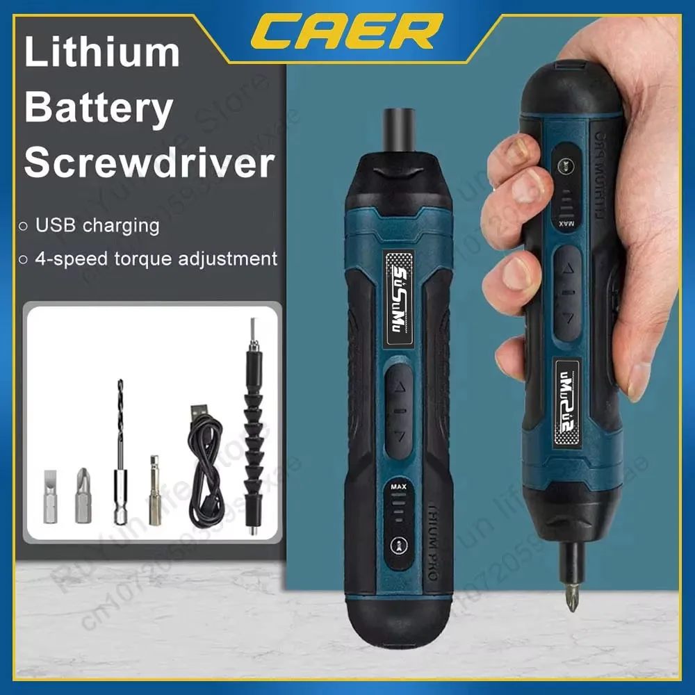 Mini juego de destornilladores eléctricos, recargable por USB, 1300mah, taladro eléctrico de ajuste, Kit de herramientas de reparación de torsión de desmontaje multifunción