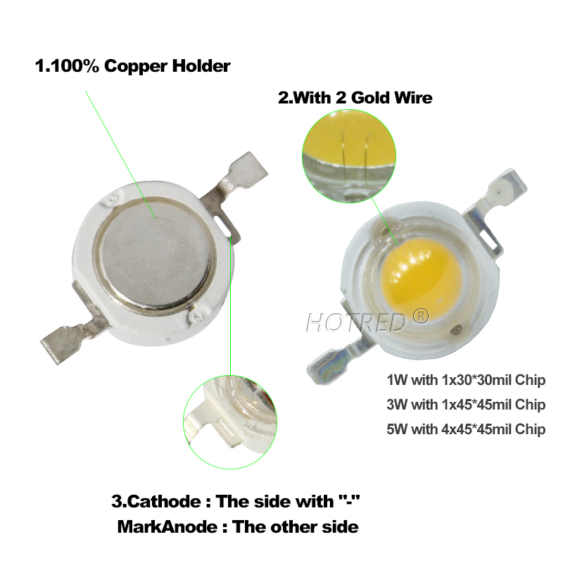 ウォームナチュラルコールドホワイト 1 ワット 3 ワット 5 ワットハイパワー Smd Led チップ電球 UV オレンジ赤青黄植物成長ランプエミッタダイオードビーズ