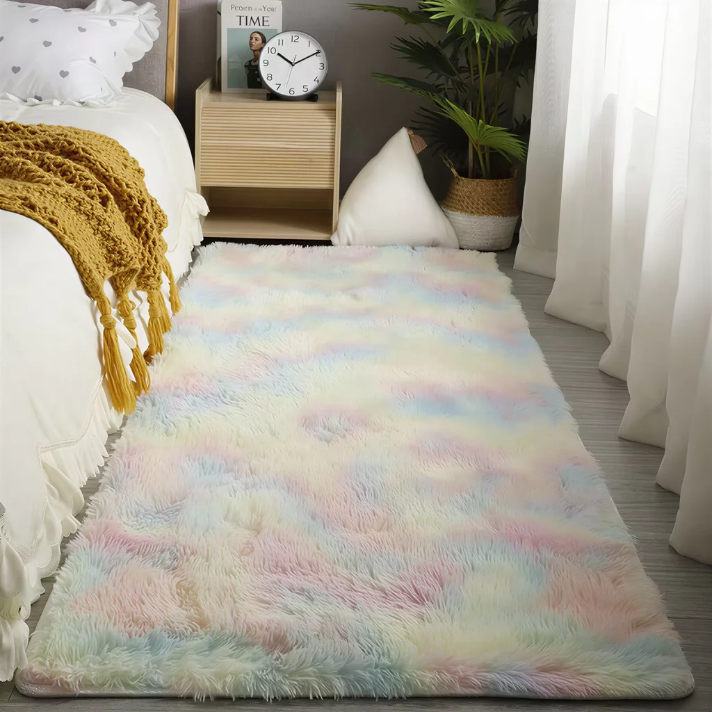 VIKAMA Weiche Teppiche, Schlafzimmerteppich, flauschig, rutschfest, gebunden, flauschig, weich, zottelig, Nachttischteppich, Wohnzimmerteppich