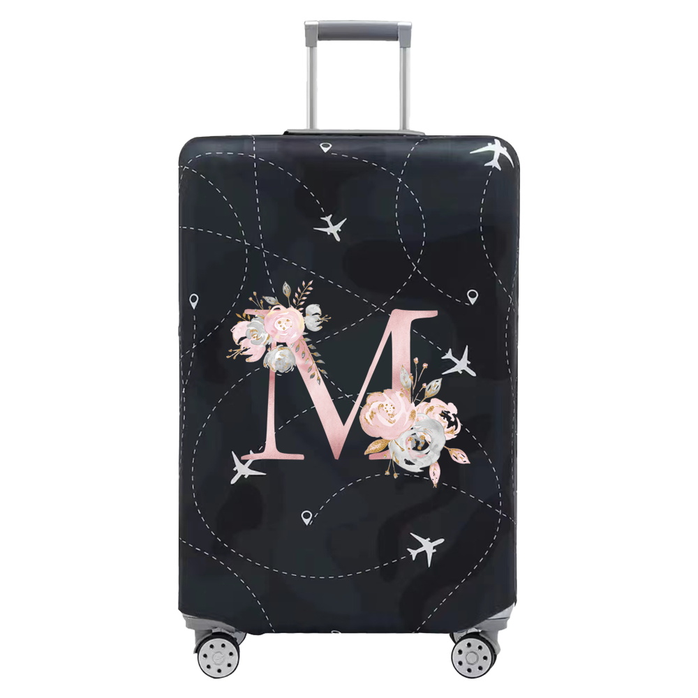 Funda de equipaje de tela elástica, Protector de maleta, funda antipolvo para equipaje, estampado de flores rosas, adecuada para maleta de 18-32 pulgadas