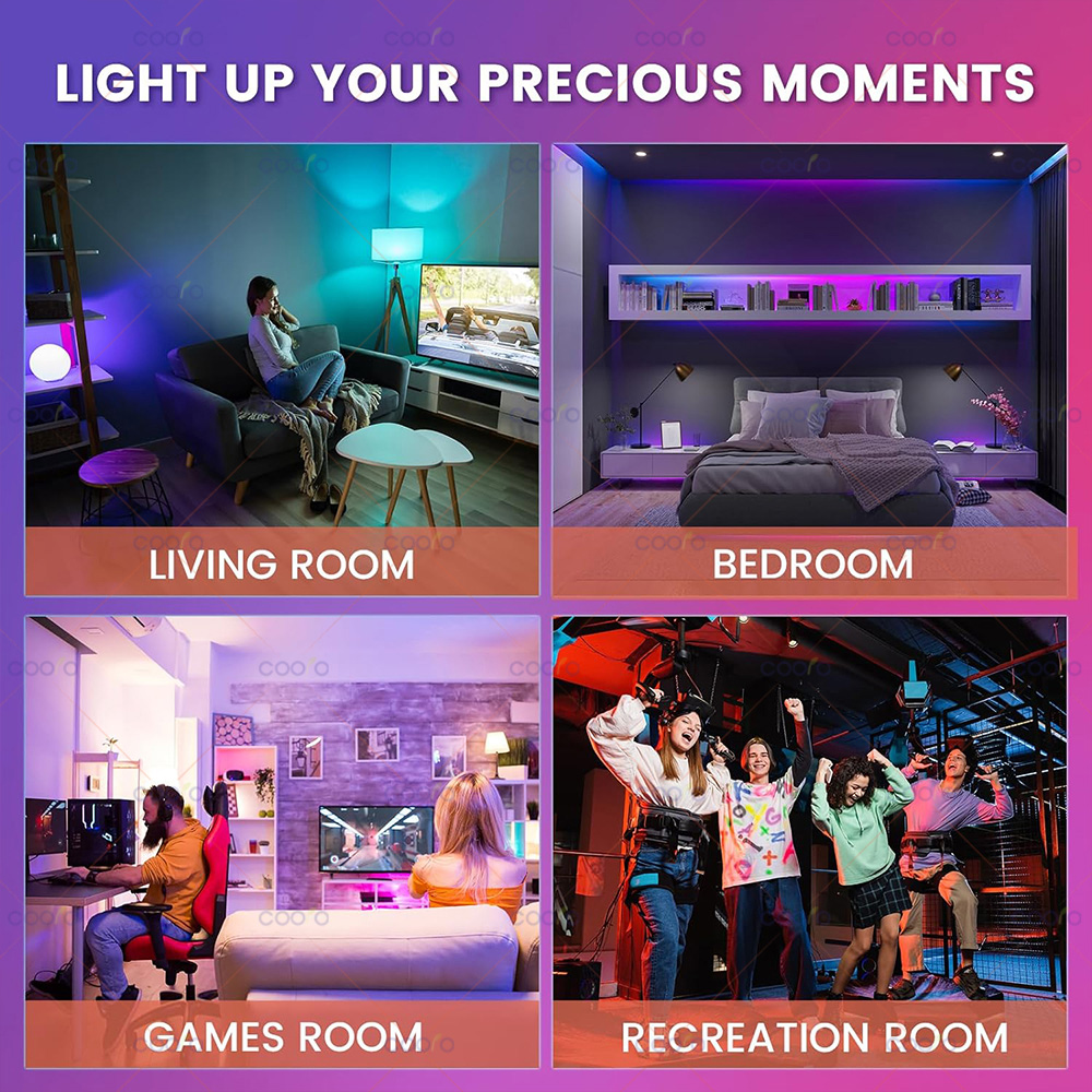 COOLO Tuya Smart Life E14 Bluetooth Smart Kandelaber Glühbirnen 5W RGB + CW LED Lampe AC 220V-240V Dimmbare Kristall Gruppe Lampen