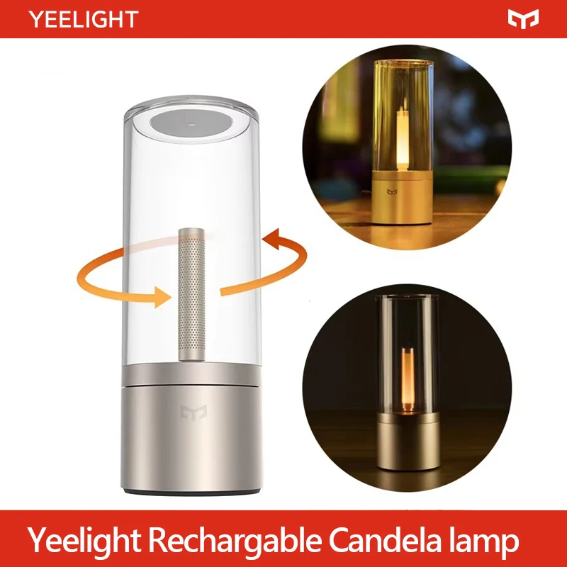 Yeelight recarregável vela lâmpada led night light atmosfera luz stepless escurecimento lâmpada de cabeceira para o quarto