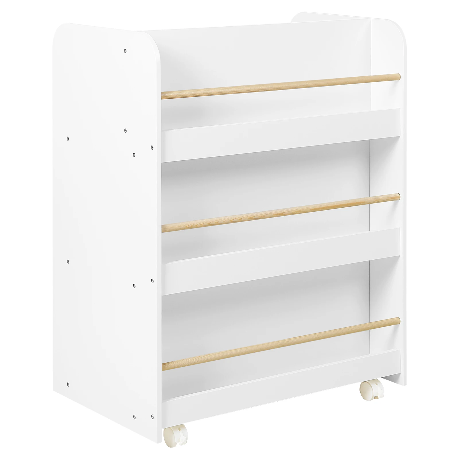 WOLTU 1 set libreria mobile per bambini con ruote libreria multiuso con scatole libreria portaoggetti su 2 lati per la scuola materna