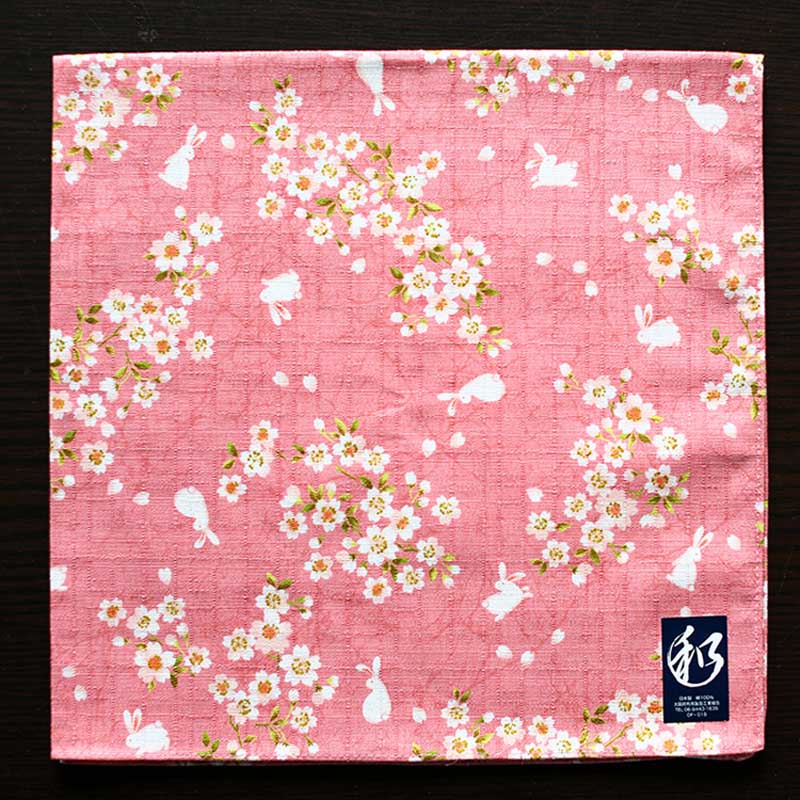 Japanese Style Nice Handkerchiefs for Female Floral and Rabbit Pattern Big Square Towel High Quality Hankies SY512 New Arrival