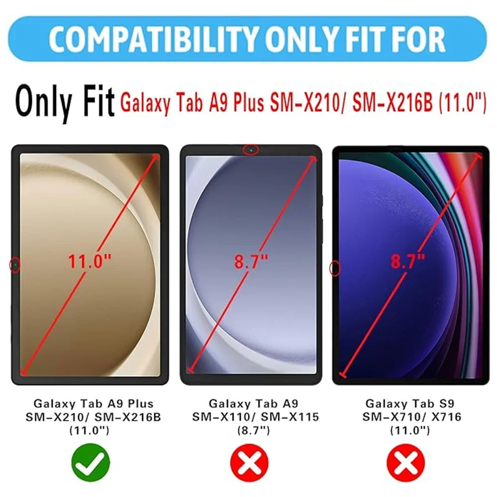 Funda para Samsung Galaxy Tab A9+ A9 Plus 11 pulgadas Funda de silicona TPU flexible Parachoques con esquinas reforzadas Protección transparente