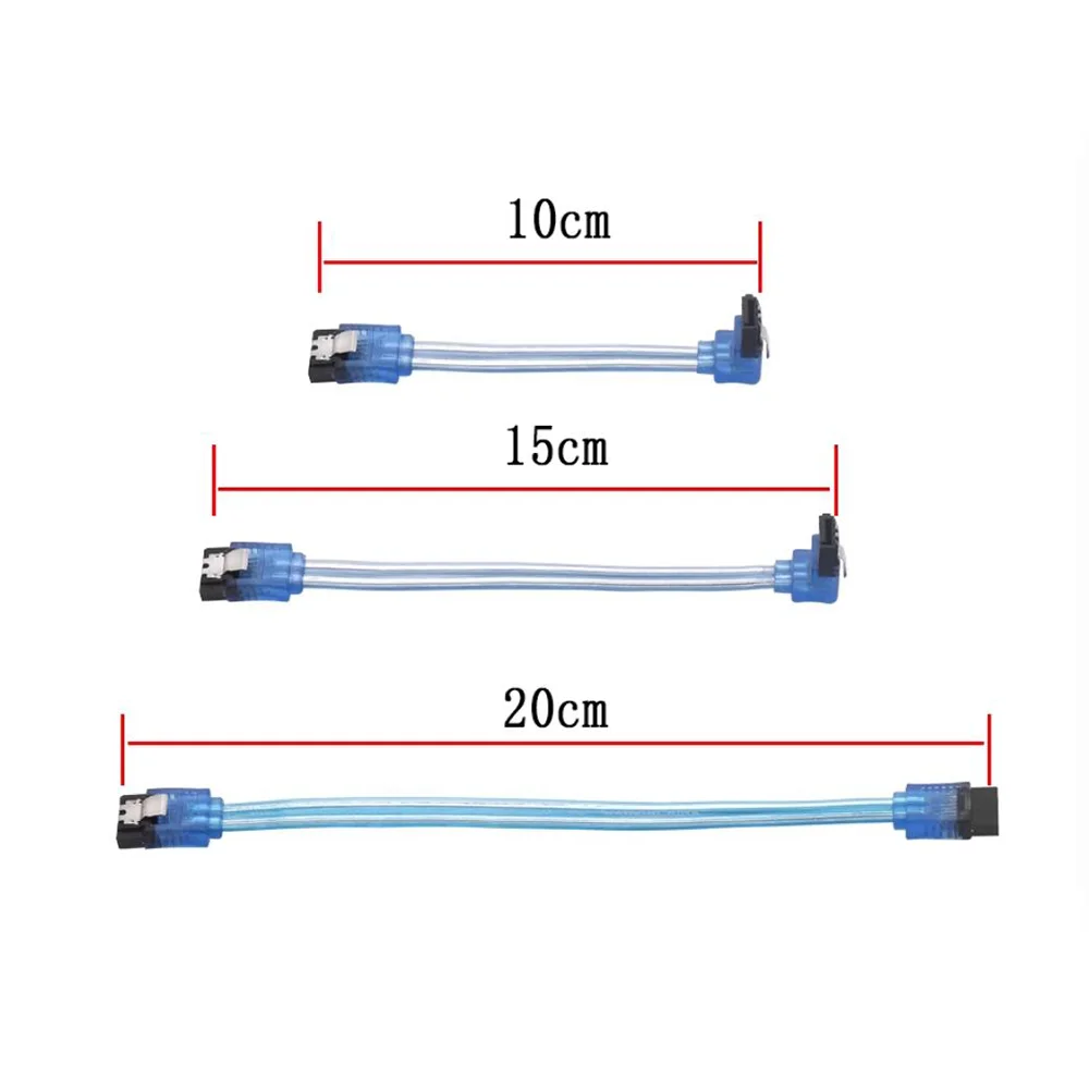 SATA3 Hochgeschwindigkeits-Festplatten-Datenkabel SATA 8P 3.0 III 6 GB/S 15/20 cm gerader und gebogener Kopf Doppelseitiges Eisenschrapnell