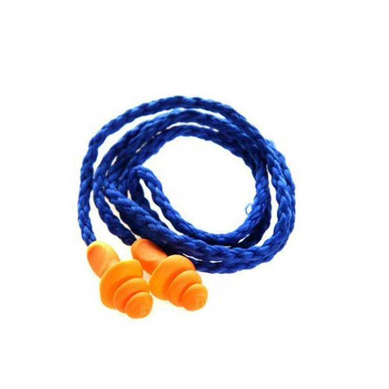 Nuevo 10 unids/lote tapones para los oídos con cable de silicona suave Protector de oídos protección auditiva reutilizable tapones para los oídos con reducción de ruido orejeras para dormir