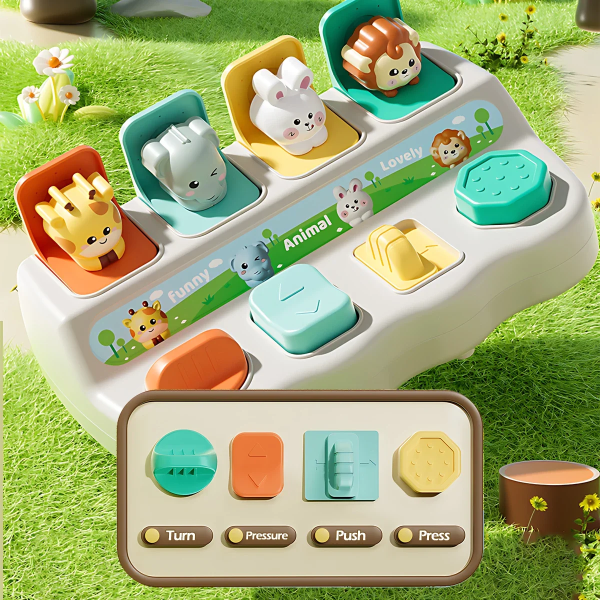 Montessori Pop-Up-Tierspielzeug und Lernboxen – Verbessern Sie die Logik und die motorische Fähigkeiten, geeignet für Kindergeburtstagsgeschenke