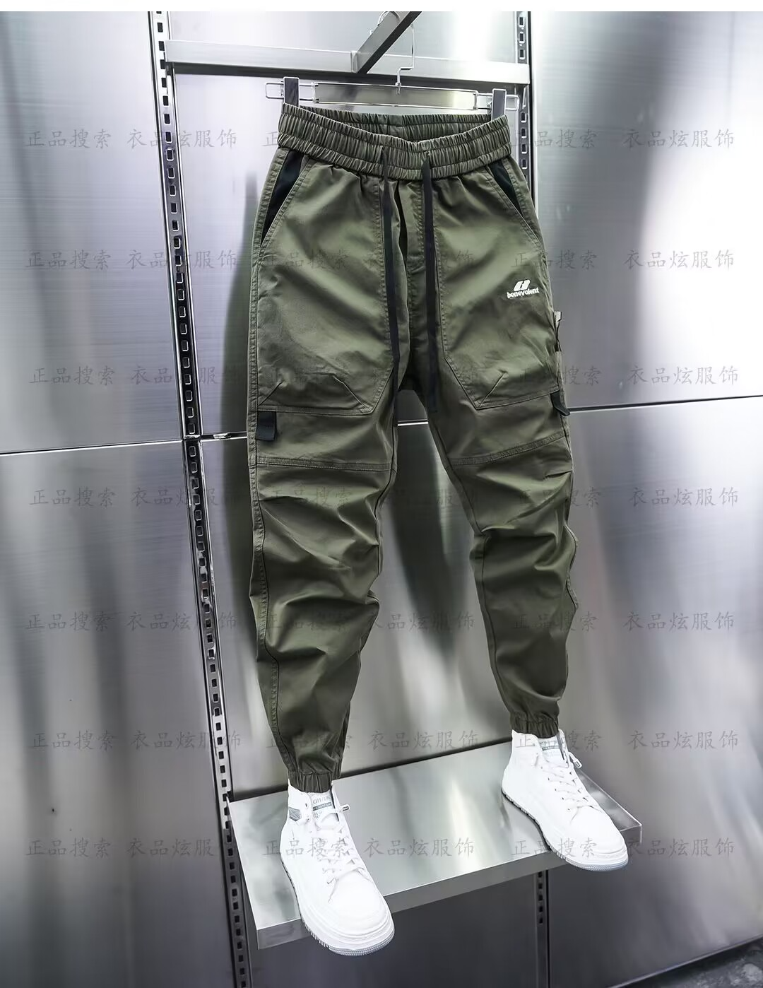 Calça cargo com vários bolsos, cor sólida, casual, harém, lápis, corrida ao ar livre, moletom, marca de luxo, roupas masculinas