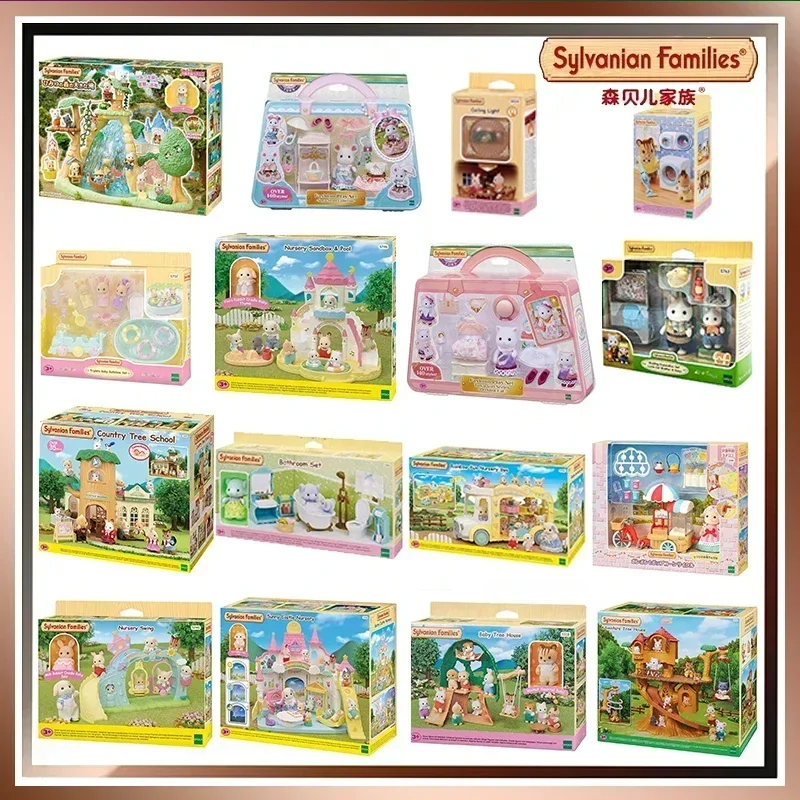 Conjunto de juego de moda Original de Sylvanian Families, vestido de princesa, diversión de arcoíris, guardería, colección Kawaii, regalo de cumpleaños