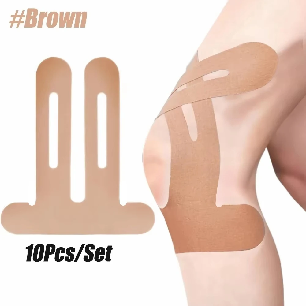 10-teiliges Kinesiologie-Tape für Knie, wasserdicht und elastisch, atmungsaktives Knieband, sportliches Klebeband bietet Unterstützung und Stabilität beim Laufen