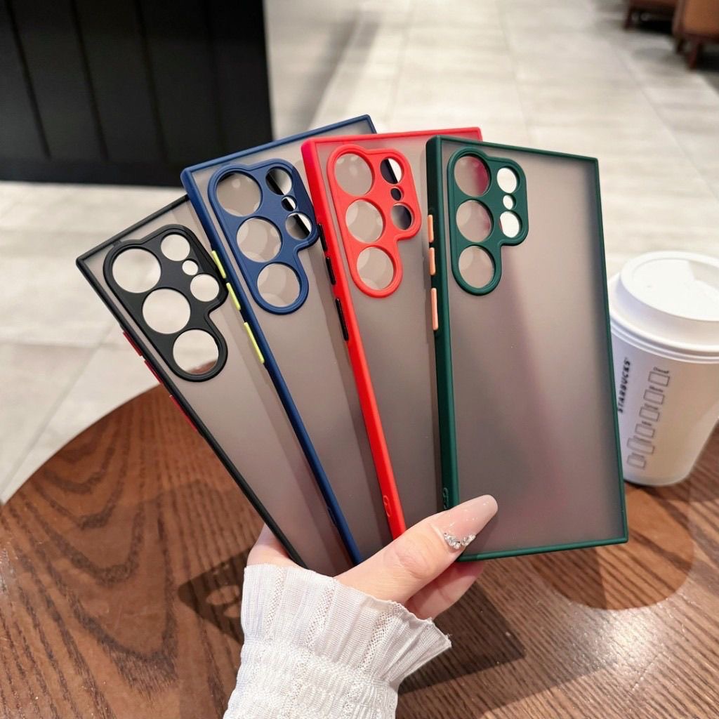 Shockproof Matte Transparent Case For Samsung Galaxy S24  S23 S22 S21 S20 Ultra Plus FE Note 20 10 A52 A71 A53  A34 S25 5G Cover