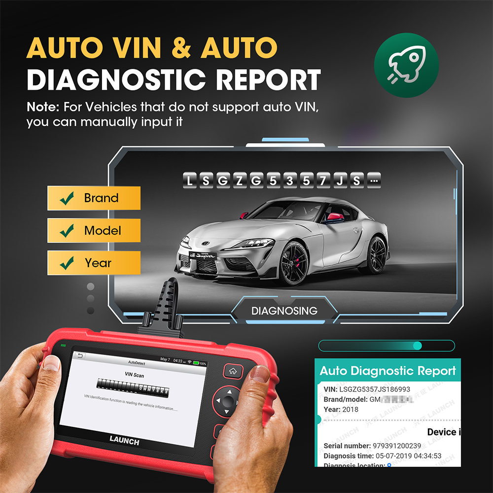 LAUNCH CRP129X Diagnosetools Automotive OBDII Scanner OBD2 Scan Tools Vier Systeme Diagnose obd2 Codeleser