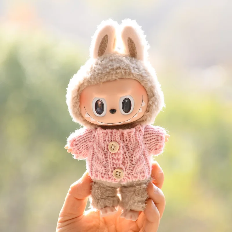 17 ซม.น่ารัก Mini Plush ตุ๊กตาเสื้อผ้าชุดอุปกรณ์เสริมสําหรับเกาหลี Kpop Exo Labubu Idol ตุ๊กตาเสื้อกันหนาวเสื้อผ้า DIY เด็กผู้หญิงของขวัญ
