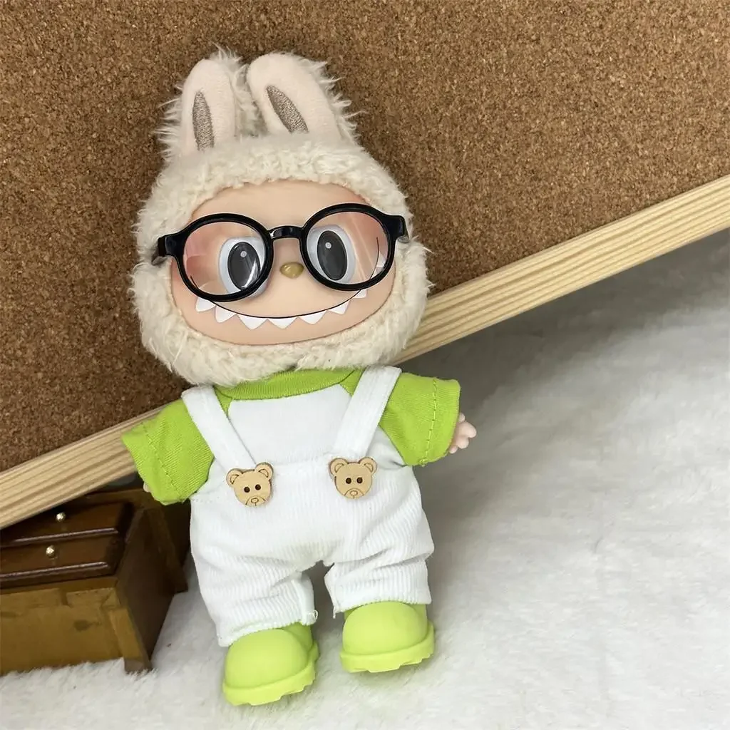 Mini Plush ตุ๊กตาเสื้อผ้าชุดอุปกรณ์เสริมสําหรับเกาหลี Kpop Exo Labubu V1 V2 Idol หมี Overalls เสื้อผ้าของขวัญ