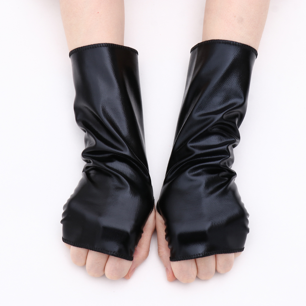 Guantes finos de cuero sintético para mujer, manopla de medio dedo, transpirables, estilo Punk, Hip Hop, Pole Dance, conducción, club nocturno, espectáculo, A74