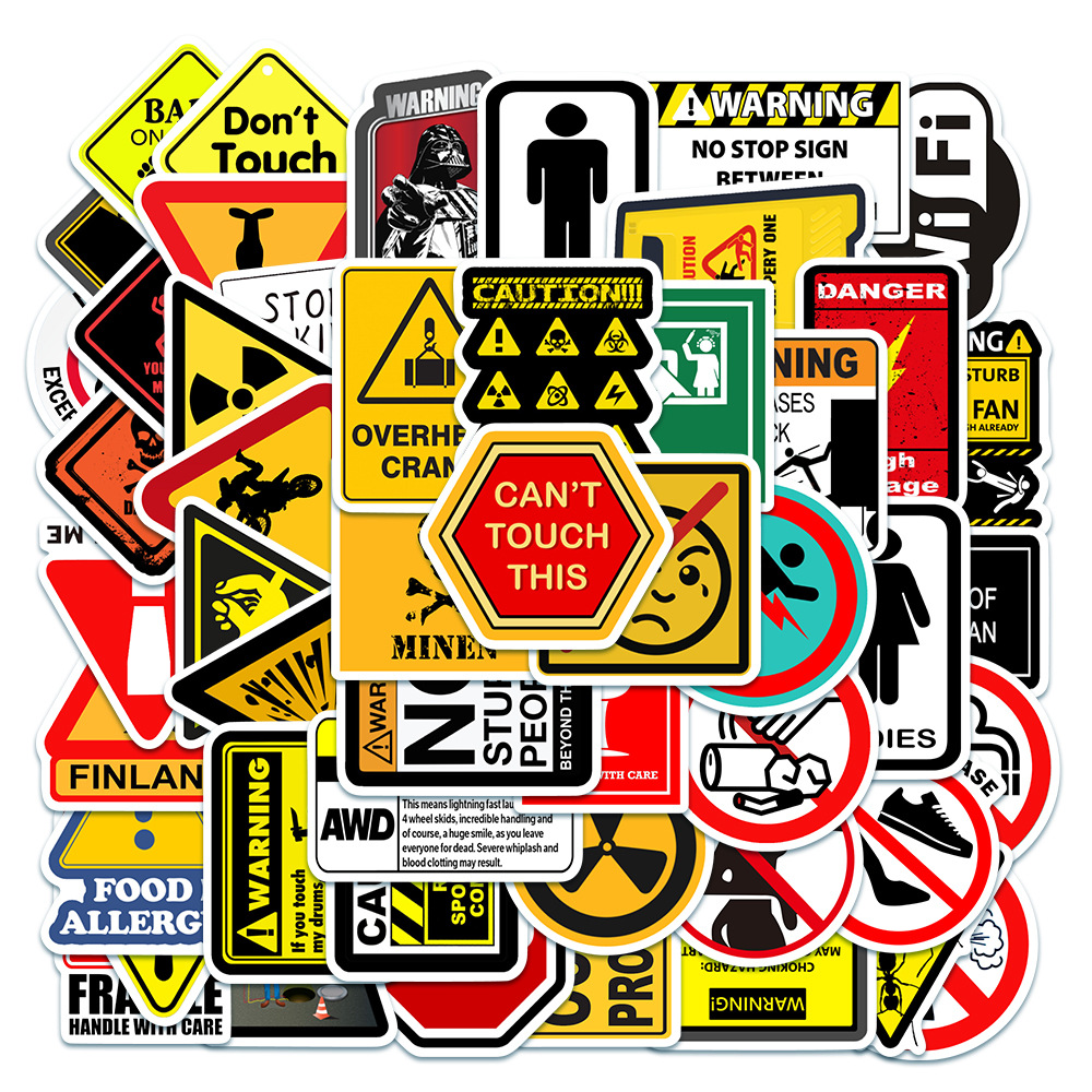 เครื่องหมายเตือน10/30/50ชิ้นสติกเกอร์กราฟฟิตีกันน้ำตกแต่งสวยงามกระเป๋าแล็ปท็อปโทรศัพท์สมุดภาพติดตู้เย็นสติกเกอร์เด็ก