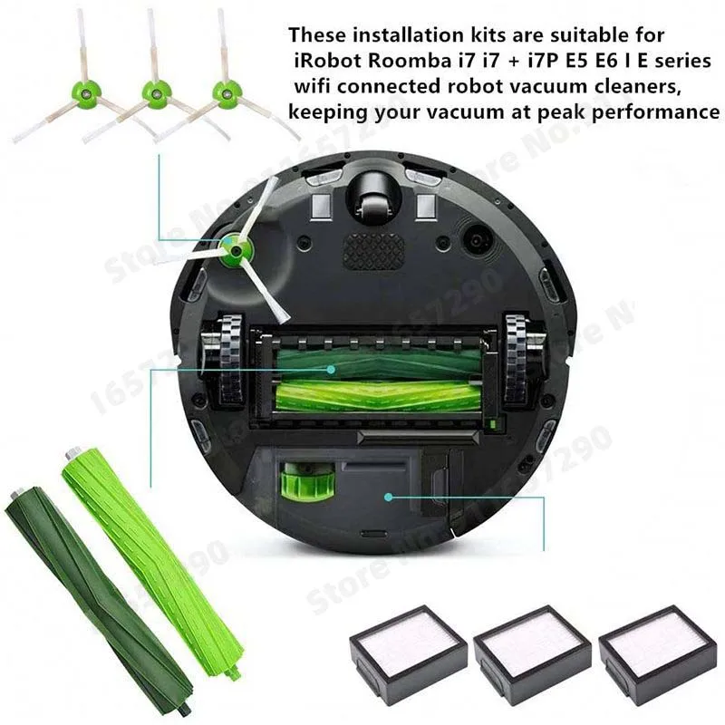 Phụ Kiện Bộ Lọc Hepa Bên Bàn Chải Cọ Lăn Cho IRobot Roomba I7 E5 E6 I Series Robot Hút Bụi Thay Thế Dự Phòng các Bộ Phận