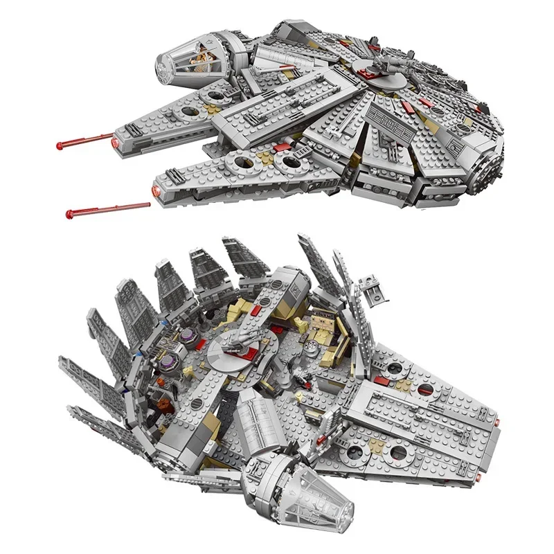 1381PCS Falcon Millennium ยานอวกาศใช้งานร่วมกับ 75105 อิฐ Building Block ของเล่นส่งเจ็ดตุ๊กตาปริศนา DIY เด็กของขวัญ