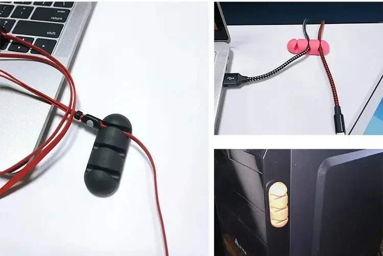 VIKEFON 케이블 코드 와이어 주최자 실리콘 USB 케이블 와인 더 관리 클립 iPhone 용 마우스 키보드 헤드셋 용 자체 접착