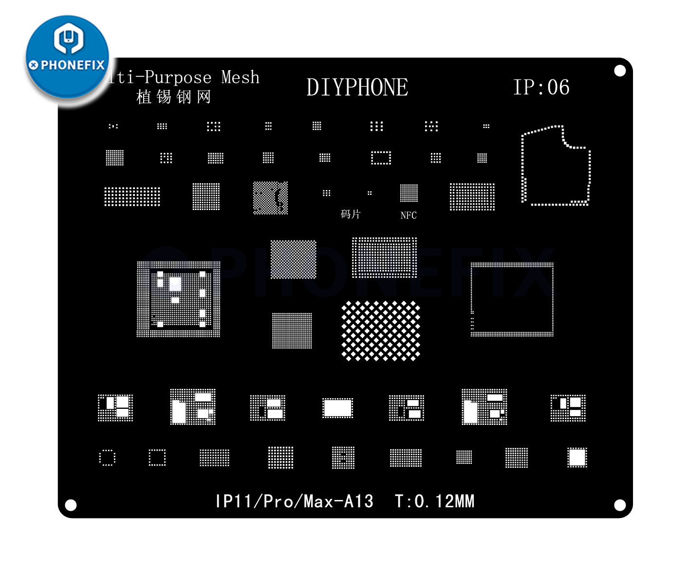 QianLi BGA Reballing Stencil Kit Cho iPhone 14 13 11 12 Pro MAX XS XR X 8P 8 7P 7 6S 6 Thép CPU Chip IC Tín Hàn Lưới