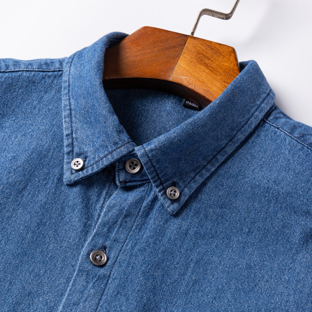 Camisa vaquera occidental con bolsillo para hombre, 100% algodón, manga larga, ajuste estándar, comodidad, durabilidad, suave, informal, lavada, durabilidad, camisas de trabajo