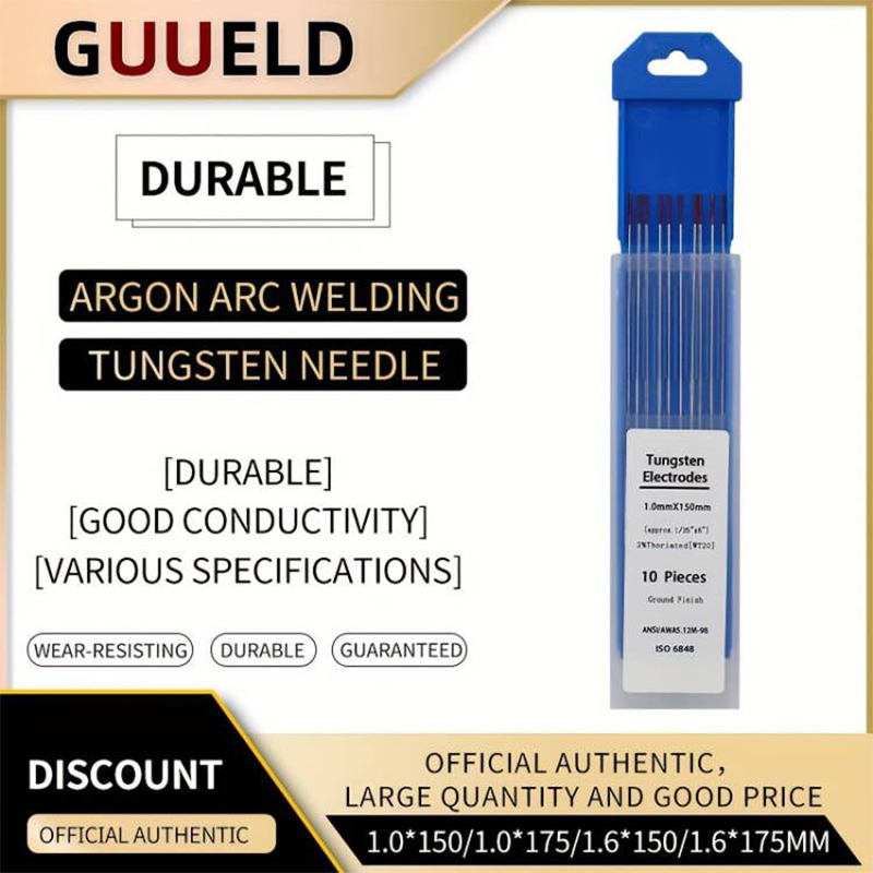 Agulha de eletrodo de tungstênio, Fio para máquina de solda TIG WSME SUPER, 10 pcs