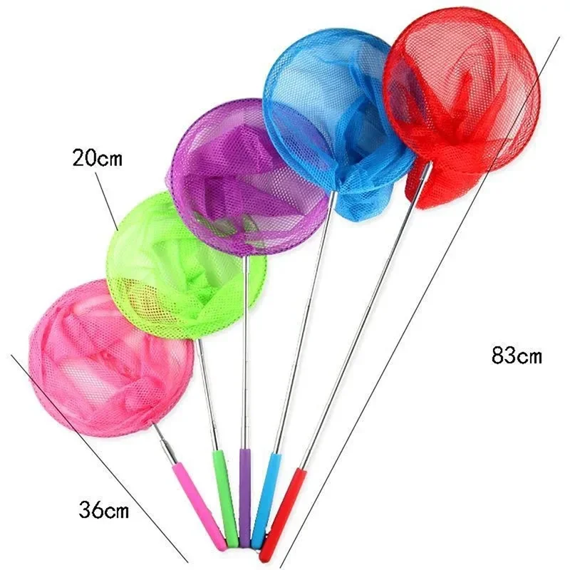 Telescopic Handheld Cage Net Summer Butterfly Catching Net Insect Catcher Lake River Fishing Tackle Swimming Pool Mesh Tools