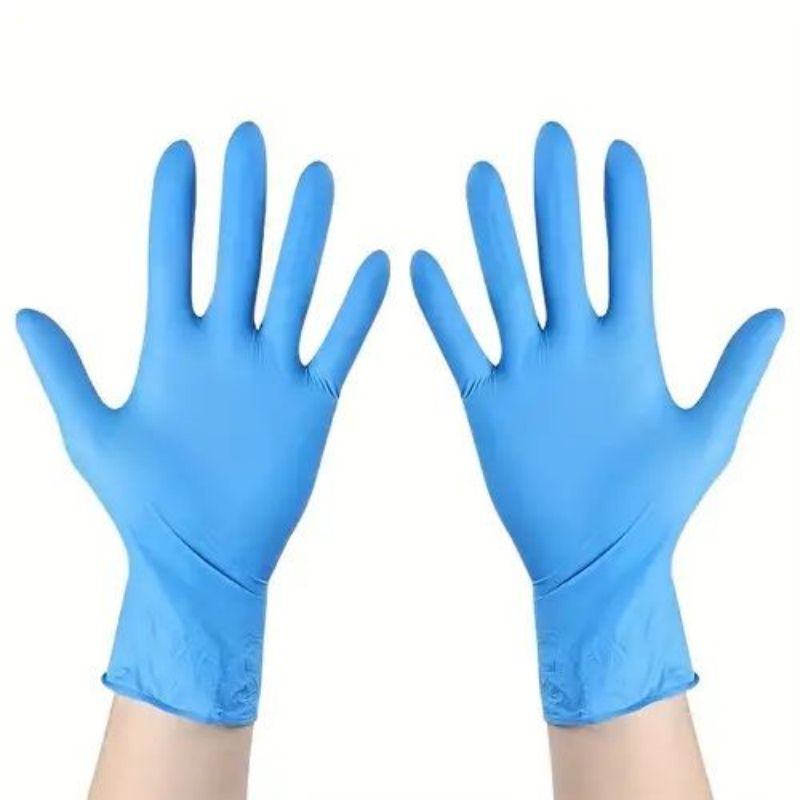 20pcs Disposable Blue Nitrile Gloves For Kitchen Disposable Latex Gloves, Oil-Proof Gloves, Multi-Functional Washing Gloves
