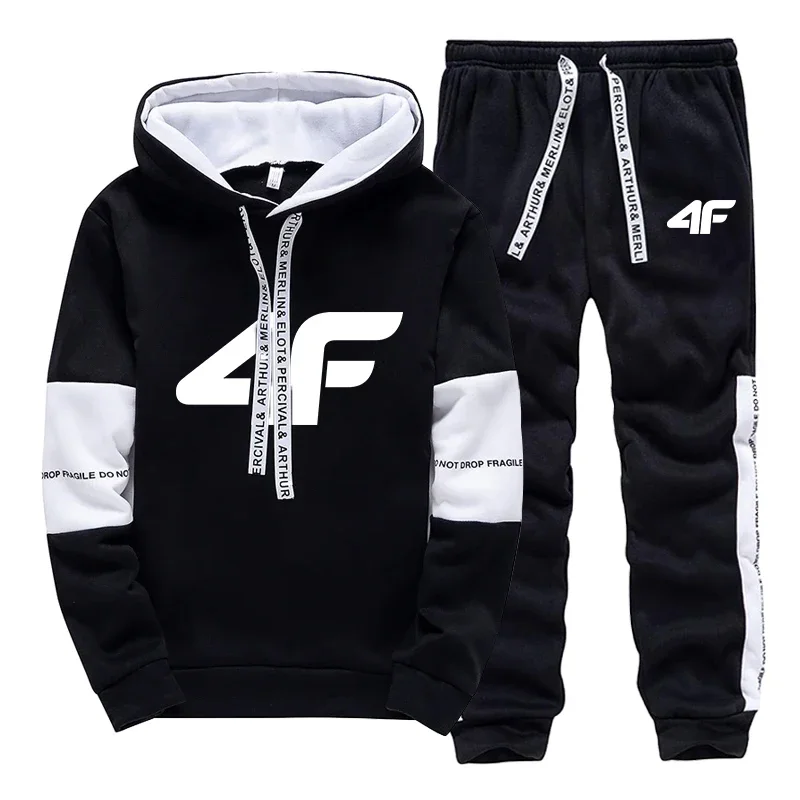 Sport Hot Sale Herren-Trainingsanzug mit Kapuze, langen Ärmeln, lässige einteilige Sweatshirts und tägliche Jogginghosen, bequemes Outdoor-Joggen