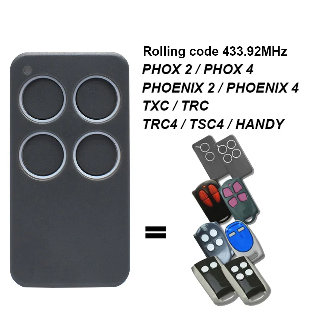 Para PHOENIX PHOX 4 Puerta de garaje Mando a distancia PHOENIX2 PHOENIX4 PHOX2 PHOX4 TSC2 TSC4 TRC2 TRC4 TXC2 TXC4 HANDY 433.92MHz