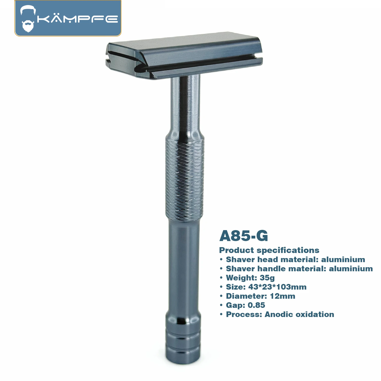 Afeitadora de seguridad manual con mecanizado CNC Kampfe con 5 hojas de afeitar de repuesto, herramientas de peluquería, regalos para hombres, cuchillos de afeitar para mujeres