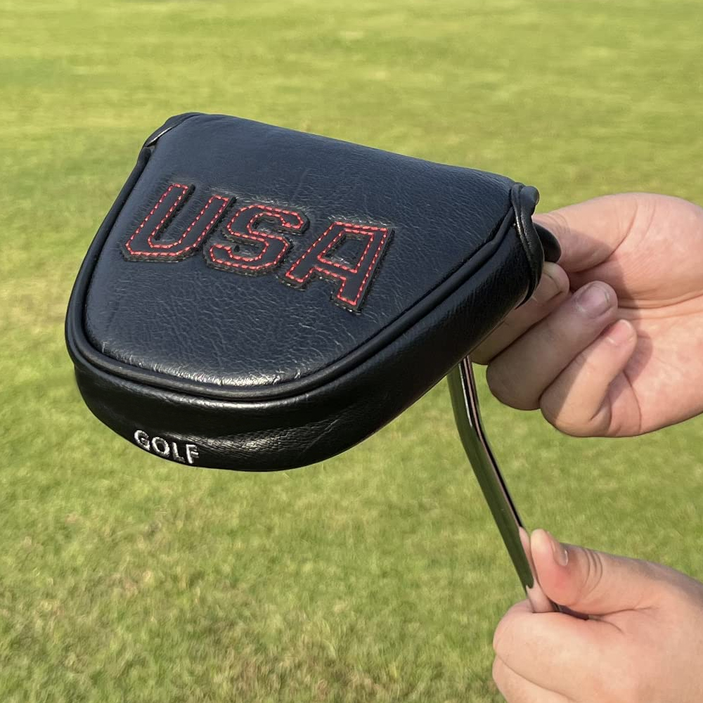 プレミアムレザーとイミテーションマレットputterのヘッドカバー,誘導ヘッドカバー,磁気ヘッドカバー,ゴルフクラブ用