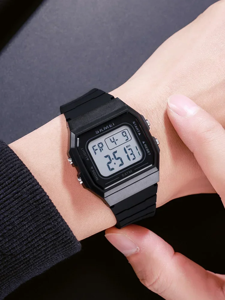 Skmei-男性と女性の電子時計、学生、シンプル、防水、LED、カップル用、1683