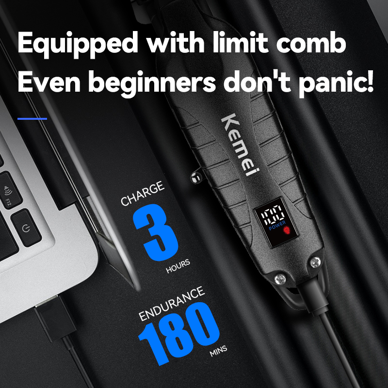 Kemei KM-2293 Haarsnijmachine Professionele oplaadbare kapper Tondeuse Elektrische tondeuses Draadloos voor mannen